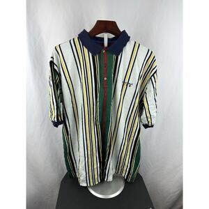 Colowear Vintage Men’s Polo Shirt Striped Multicolor Has Some Runs See Desc.